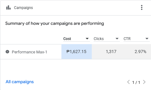 Google Ads campaign performance January to February 2026